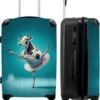 NoBoringSuitcases.com® Koffer Groot - Koe - Ballet - Portret - Blauw - Dieren - Trolley Koffer Met TSA-slot - Met Wielen - 90 Liter - Reiskoffer - 66 Cm -Reisopslag Winkel 985x1200 8