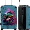 NoBoringSuitcases.com® Koffer Groot - Monstertruck - Verf - Graffiti - Roze - Neon - Trolley Koffer Met TSA-slot - Met Wielen - 90 Liter - Reiskoffer - 66 Cm -Reisopslag Winkel 985x1200 9