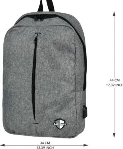 SafeSave Rugtas – Waterafstotende Schooltas Met Laptop Vak En Usb Aansluiting – Schoudertas – 15.6 Inch – Licht Grijs -Reisopslag Winkel 991x1200 1