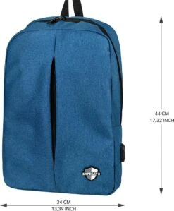 SafeSave Rugtas – Waterafstotende Schooltas Met Laptop Vak En Usb Aansluiting – Schoudertas – 15.6 Inch – Lichtblauw -Reisopslag Winkel 991x1200 2
