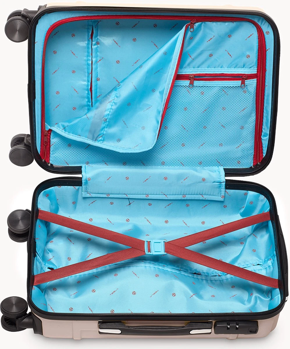 Tesla PC - Handbagage Koffer - 55x35x20 Cm - 4 Wielen - Roze 5 Tesla PC - Handbagage Koffer - 55x35x20 Cm - 4 Wielen - Roze - Image 3